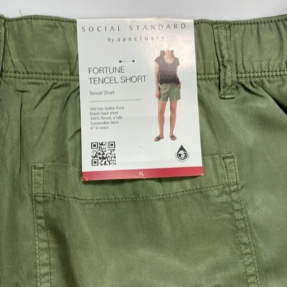 Social Standard by sanctuary Womens Fortune Tencel Short Green Sz XL NWT - Picture 4 of 7